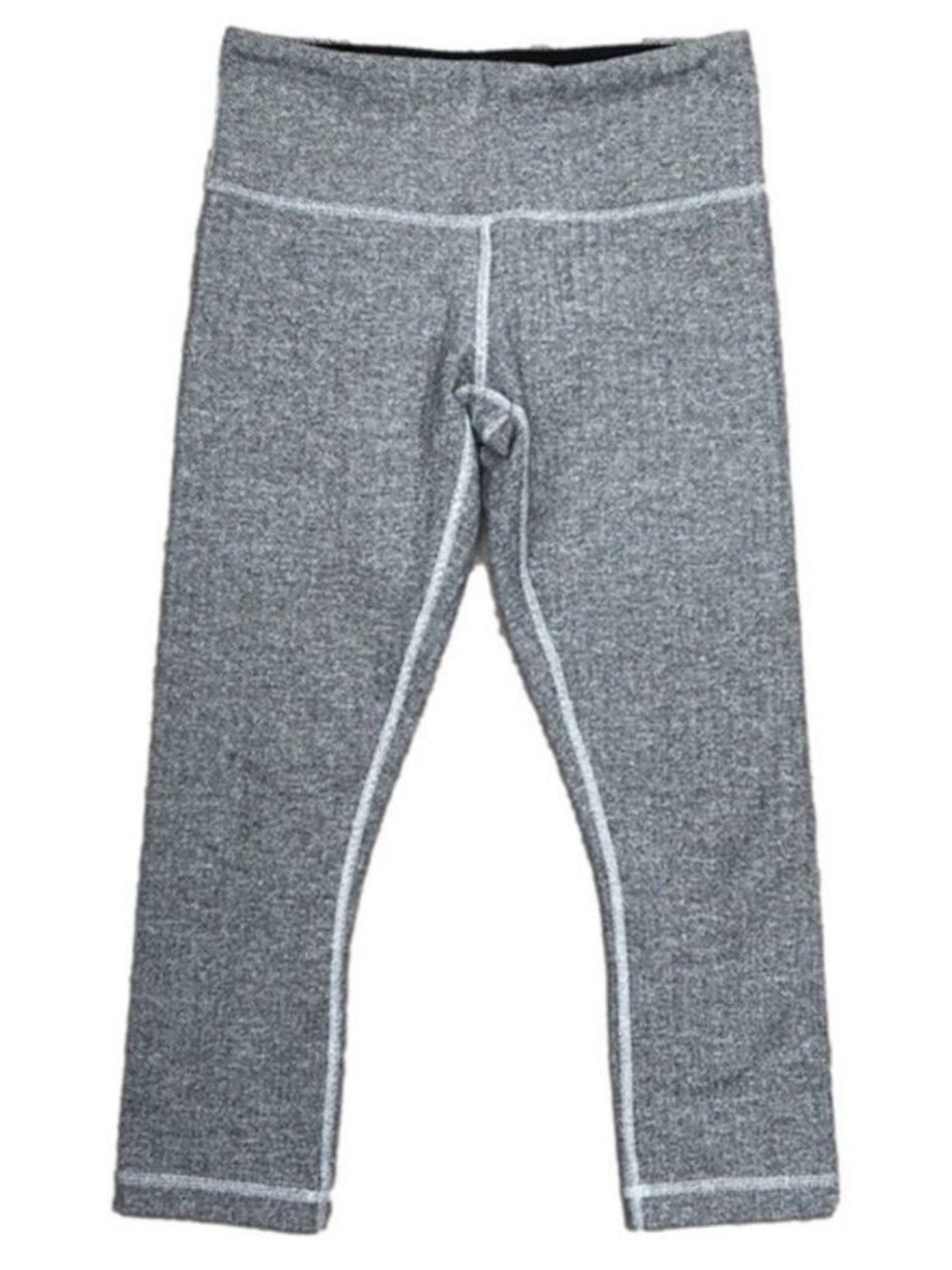 Lululemon Wunder Under Crop Leggings White Black Gray Size 6